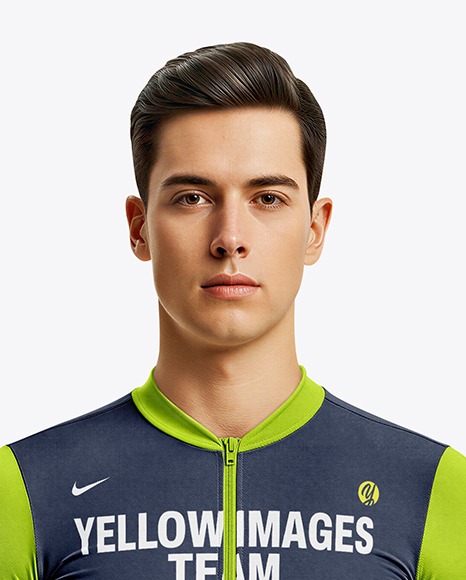 Man Wearing Full Cycling Kit Mockup