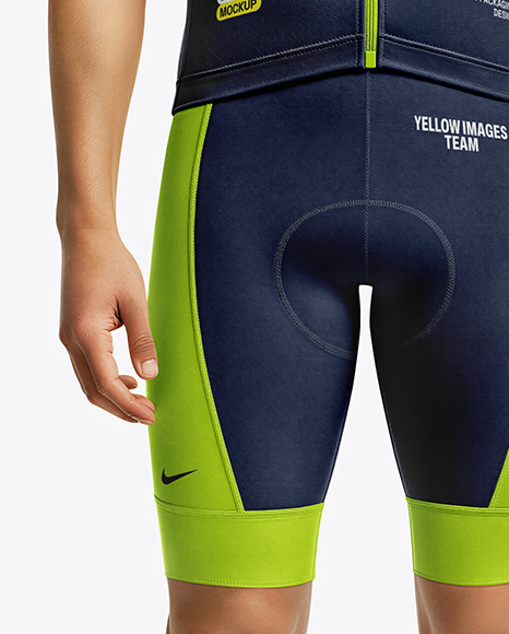 Man Wearing Full Cycling Kit Mockup