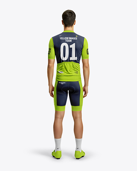 Man Wearing Full Cycling Kit Mockup