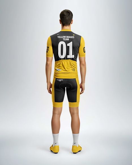 Man Wearing Full Cycling Kit Mockup