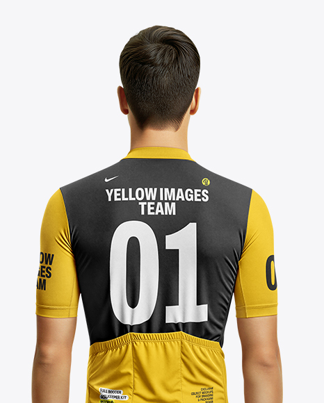 Man Wearing Full Cycling Kit Mockup