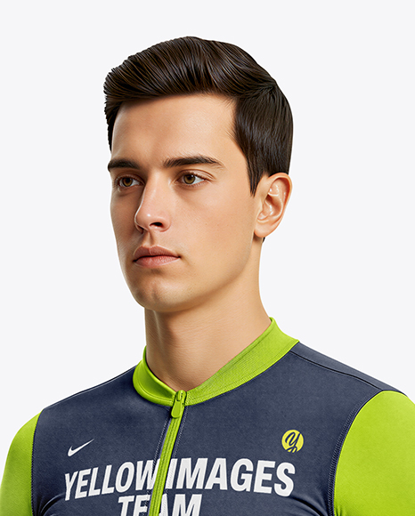 Man Wearing Full Cycling Kit Mockup