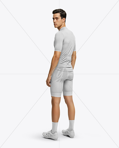 Man Wearing Full Cycling Kit Mockup
