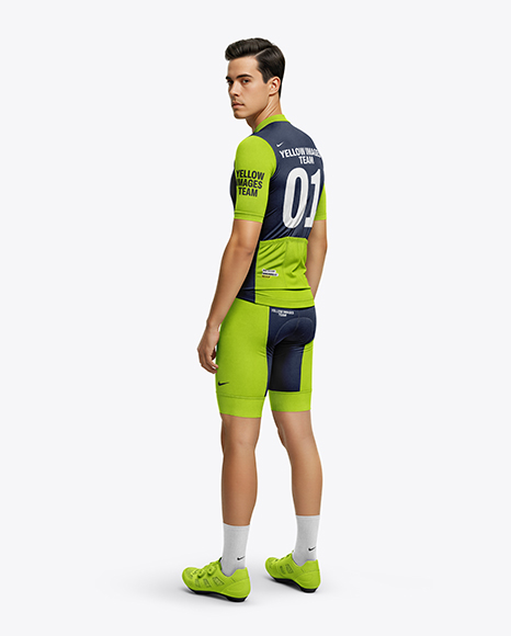 Man Wearing Full Cycling Kit Mockup
