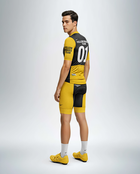 Man Wearing Full Cycling Kit Mockup
