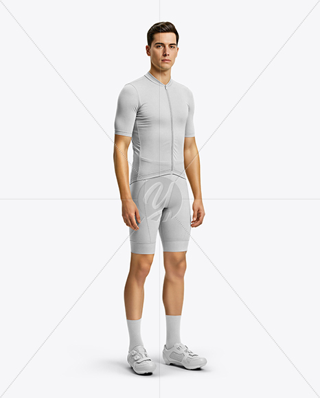 Man Wearing Full Cycling Kit Mockup