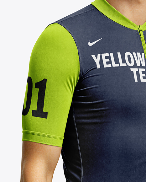 Man Wearing Full Cycling Kit Mockup