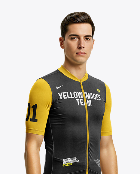 Man Wearing Full Cycling Kit Mockup
