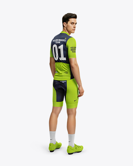 Man Wearing Full Cycling Kit Mockup