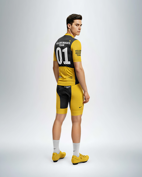 Man Wearing Full Cycling Kit Mockup