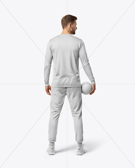 Man Wearing Full Handball Goalkeeper Kit Mockup
