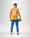 Man Wearing Full Handball Goalkeeper Kit Mockup
