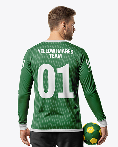 Man Wearing Full Handball Goalkeeper Kit Mockup