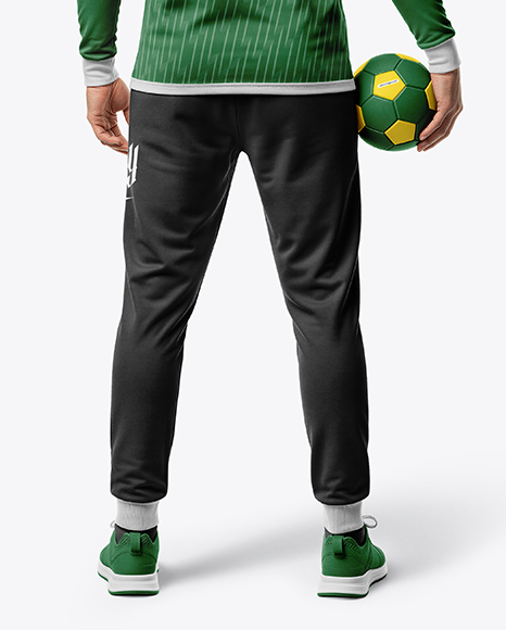 Man Wearing Full Handball Goalkeeper Kit Mockup