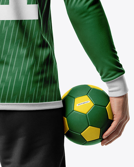 Man Wearing Full Handball Goalkeeper Kit Mockup
