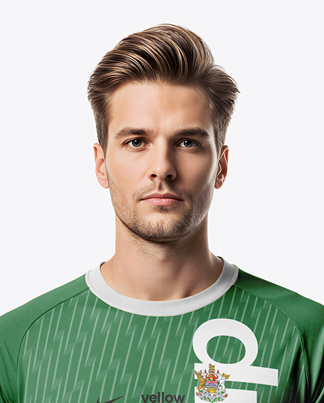 Man Wearing Full Handball Kit with Ball Mockup