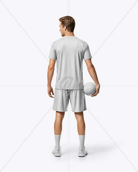 Man Wearing Full Handball Kit with Ball Mockup