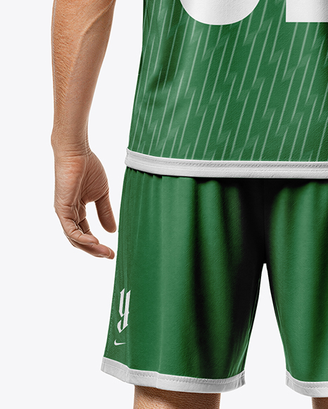 Man Wearing Full Handball Kit with Ball Mockup