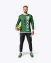Man Wearing Full Handball Goalkeeper Kit Mockup