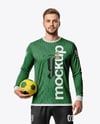 Man Wearing Full Handball Goalkeeper Kit Mockup