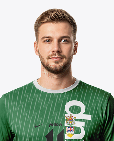 Man Wearing Full Handball Goalkeeper Kit Mockup