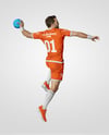 Man Wearing Full Handball Kit with Ball Mockup