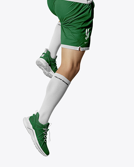 Man Wearing Full Handball Kit with Ball Mockup