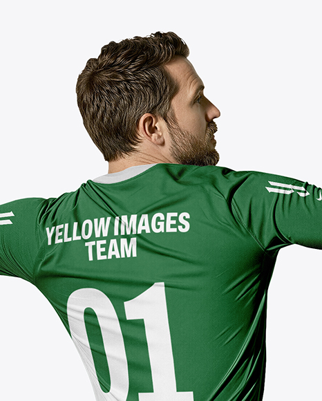 Man Wearing Full Handball Kit with Ball Mockup