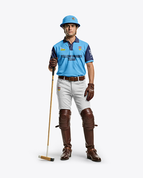 Man Wearing Full Polo Kit Mockup