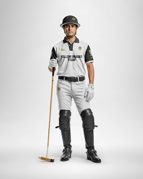 Man Wearing Full Polo Kit Mockup