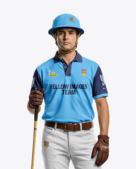 Man Wearing Full Polo Kit Mockup
