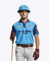Man Wearing Full Polo Kit Mockup
