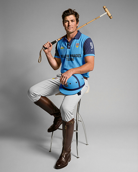 Man Wearing Full Polo Kit Mockup