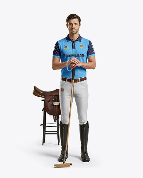 Man Wearing Full Polo Kit Mockup - View