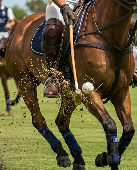 Man Wearing Full Polo Kit on Horse Mockup