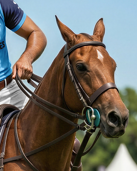 Man Wearing Full Polo Kit on Horse Mockup