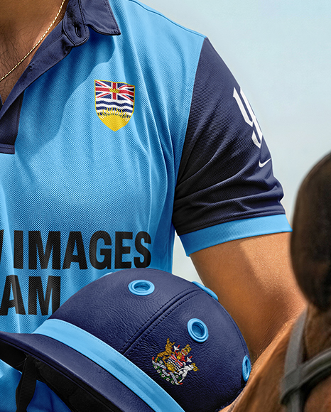 Man Wearing Full Polo Kit on Horse Mockup