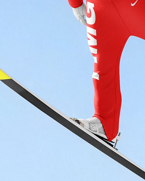 Man Wearing Full Ski Jumping Kit Mockup