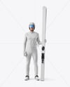 Man Wearing Full Ski Jumping Kit Mockup