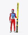 Man Wearing Full Ski Jumping Kit Mockup