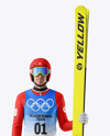 Man Wearing Full Ski Jumping Kit Mockup