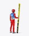 Man Wearing Full Ski Jumping Kit Mockup