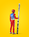 Man Wearing Full Ski Jumping Kit Mockup