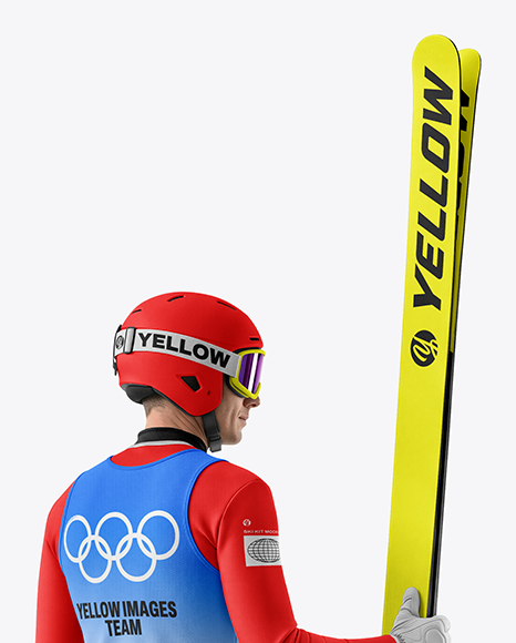 Man Wearing Full Ski Jumping Kit Mockup