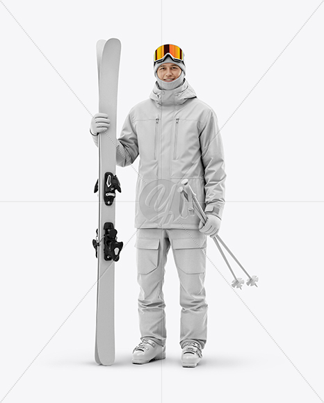 Man Wearing Full Ski Kit Mockup