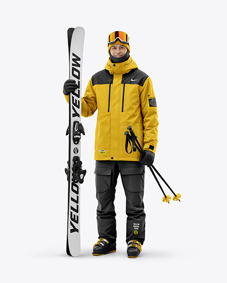 Man Wearing Full Ski Kit Mockup