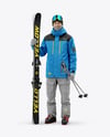 Man Wearing Full Ski Kit Mockup