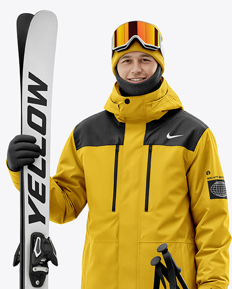 Man Wearing Full Ski Kit Mockup