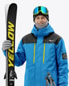 Man Wearing Full Ski Kit Mockup