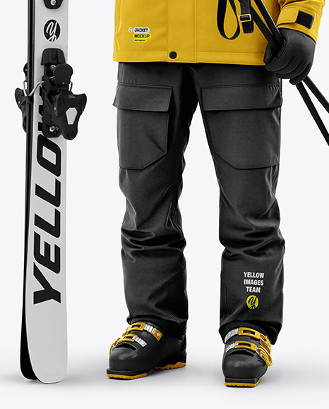 Man Wearing Full Ski Kit Mockup